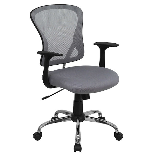 Flash Furniture Mid-Back Task Chair,Gray H-8369F-GY-GG Flash Furniture Mid-Back Task Chair,Gray H-8369F-GY-GG