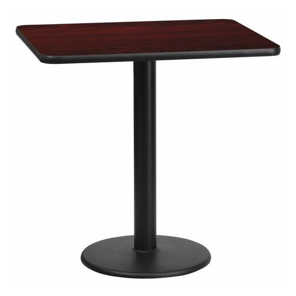 Rectangle Laminate Table, 24" W, 30" L, 31.125" H, Laminate Top, Wood Grain