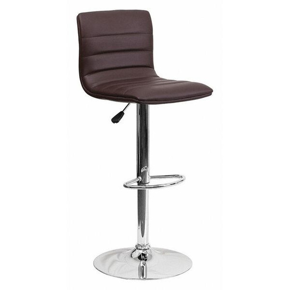 Flash Furniture Brown Vinyl Barstool,Adj Height CH-92023-1-BRN-GG