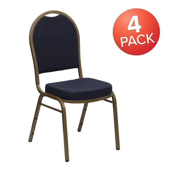 Flash Furniture Navy Fabric Banquet Chair,PK4 4-FD-C03-ALLGOLD-H203774-GG