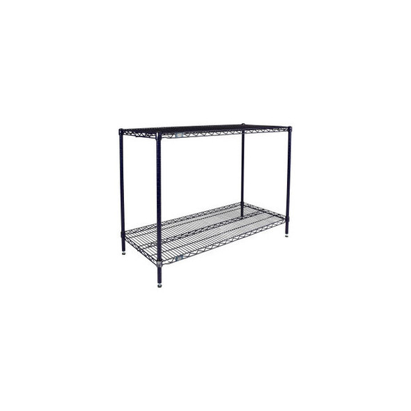 Nexel 2 Shelf Nexelon Blue Wire Shelving Unit Starter 48""W x 14""D x 34""H