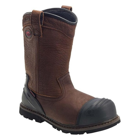 Men's Wellington Boot, 9, Composite Toe, 11 in H, Brown, A7876
