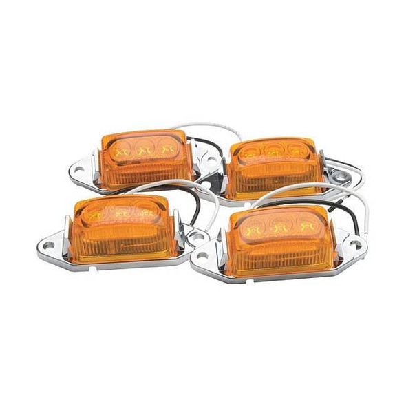 Roadpro LED Clearance/Marker Lights, Amber, 1.75x1 RP-1445A/4P