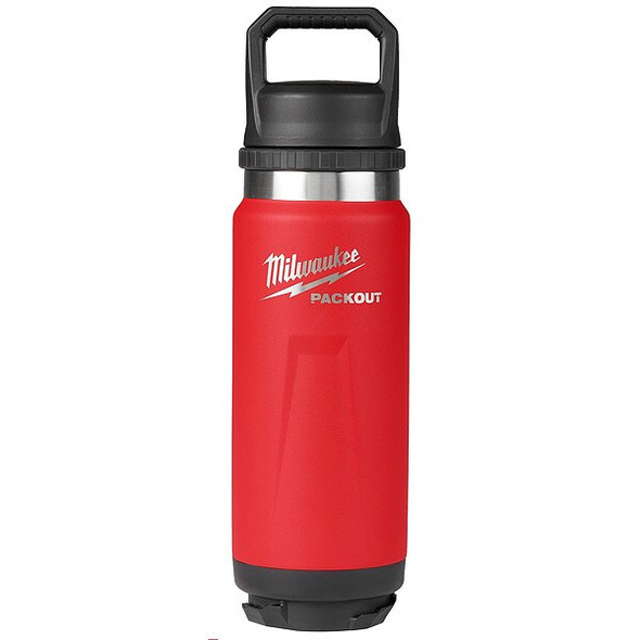 Milwaukee Tool Insulated Bottle,SS,24 oz CAP,Black 48-22-8396R