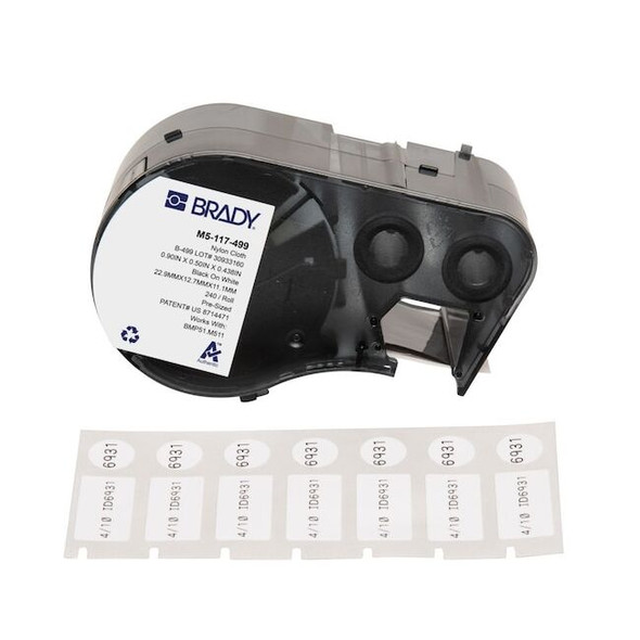 Brady Label/RibbonCartridge,White,29/32inW M5-117-499