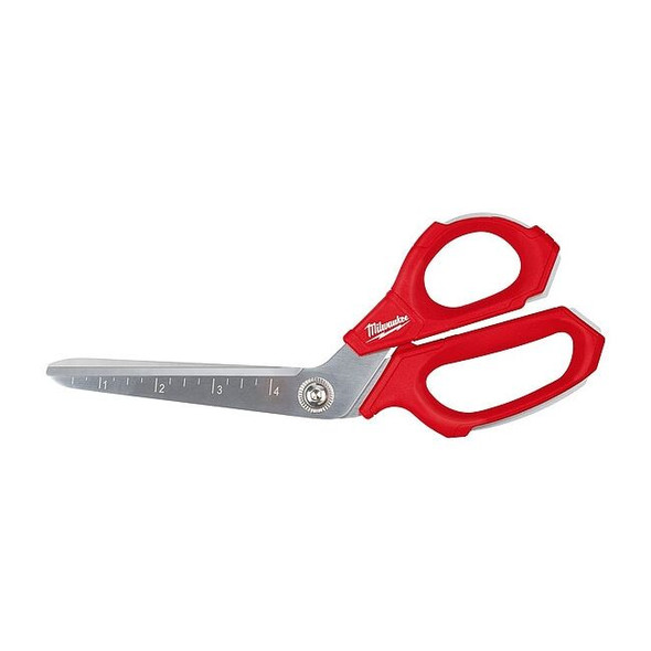 Milwaukee Tool Scissors,Chrome Plated,9 1/4 in L,Red 48-22-4047