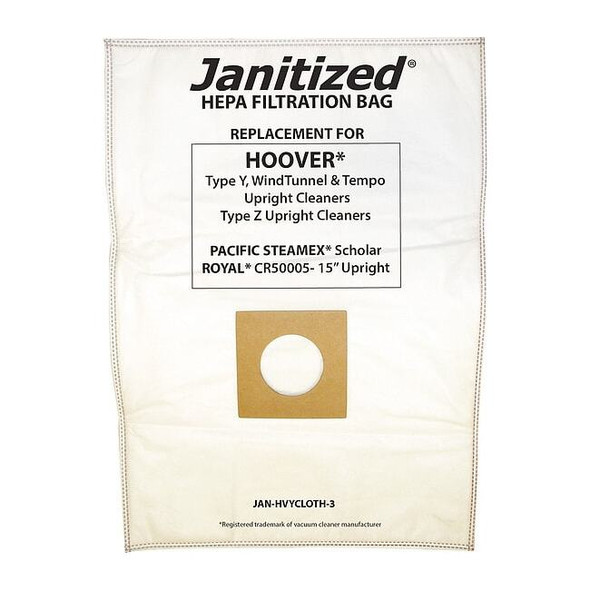 Janitized Vacuum Bag, 3 PK Hoover HEPA Y Vacuum bag