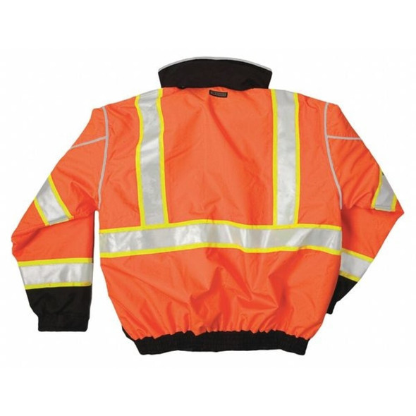 Hi-Vis Bomber Jacket, Polyester, Class 3 Type R, Orange-Black, 3XL  JS120-3X