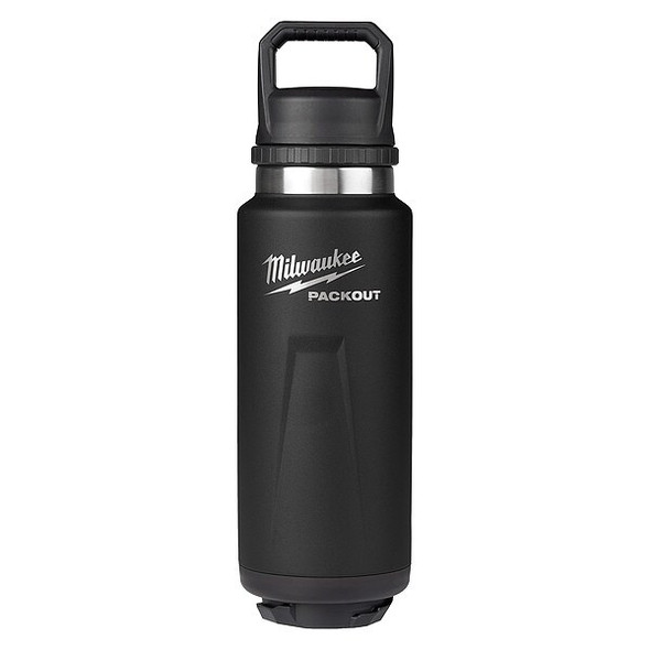 Milwaukee Tool Insulated Bottle,SS,36 oz CAP,Black 48-22-8397B