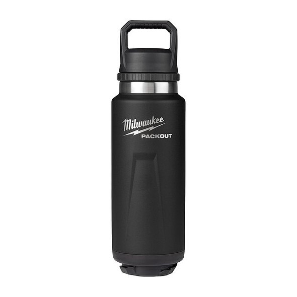 Milwaukee Tool Insulated Bottle,SS,36 oz CAP,Black 48-22-8397B