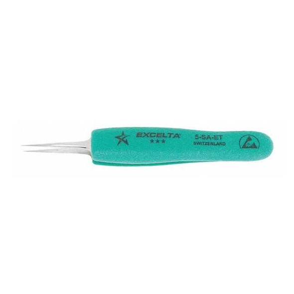 Excelta Tweezer,Very Fine,4-3/4 in. L,SS 5-SA-ET