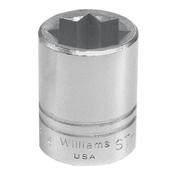 Williams 1/2" Drive, 3/8" SAE Socket, 8 Points, Standard 1/2"D,8Pt,3/8 JHWST-812
