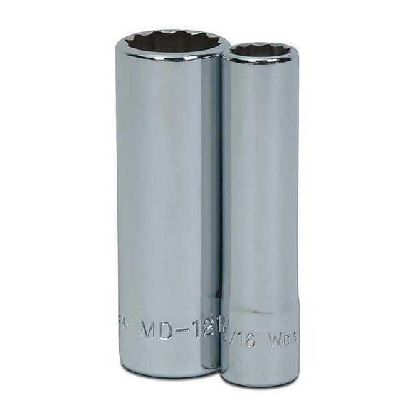Williams 1/4" Drive, 3/8" SAE Socket, 12 Points, Deep 1/4" D,12Pt,3/8 JHWMD-1212