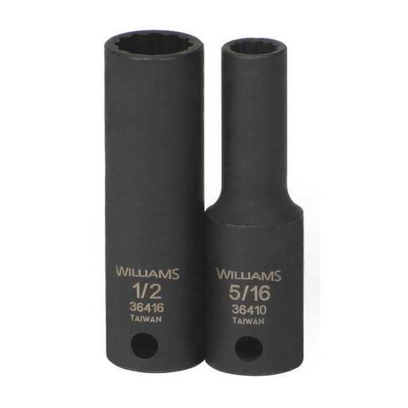 3/8" Drive Impact Socket Black Industrial, Deep 3/8" D 15/16",12Pt