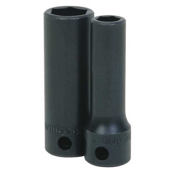 Williams 3/8" Drive Impact Socket Black Industrial, Deep 3/8" D,6Pt 1 12-632