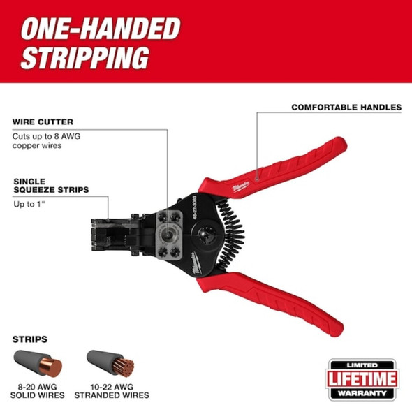 Milwaukee Tool Wire Stripper-Cutter,Steel CAP,0.787 lb 48-22-3083