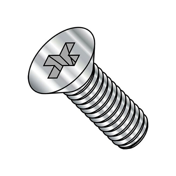 M3-0.50 x 8 mm Phillips Flat Machine Screw, Plain Stainless Steel, 2000 PK