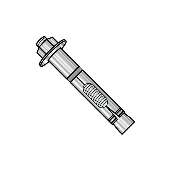 Sleeve Anchor, 3/8" Dia., 1-7/8" L, 18-8 Stainless Steel Plain, 50 PK