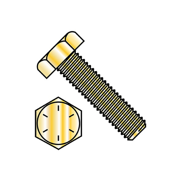 Grade 8, 5/8"-11 Hex Head Tap Bolt, Zinc Yellow Steel, 6 in L, 65 PK