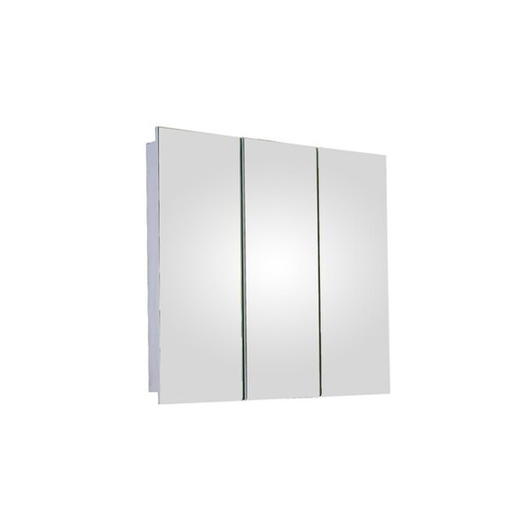 30" x 30" Surface Mounted Polished Edge Tri-View Medicine Cabinet