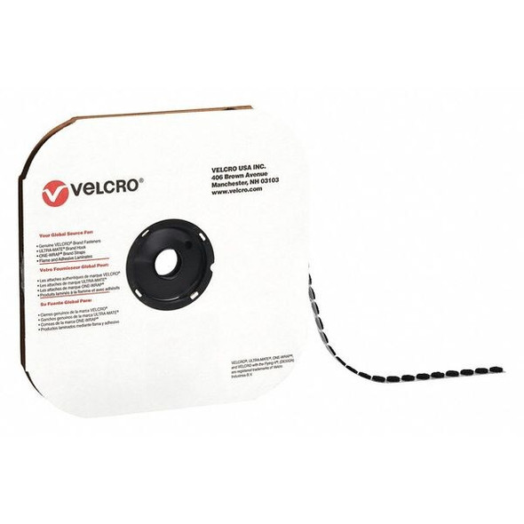 Velcro Brand Tape,Dots,Loop,3/8",Blk,PK1800, Disc, Black, 1800 PK VEL167