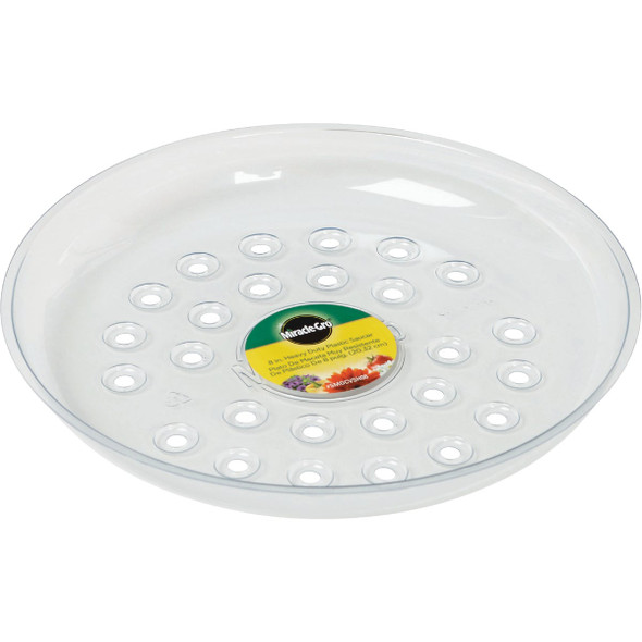 Gardener's Blue Ribbon Saucer Plus 8 In. Clear Plastic Flower Pot Saucer SP8
