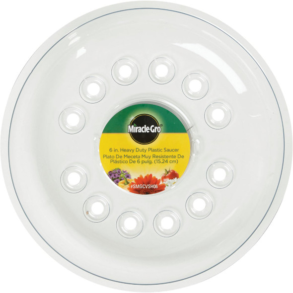 Gardener's Blue Ribbon Saucer Plus 6 In. Clear Plastic Flower Pot Saucer SP6 705273