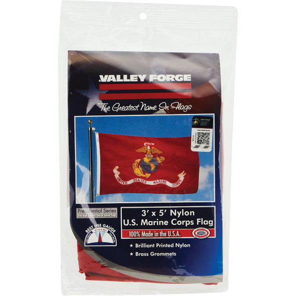 Valley Forge 3 Ft. x 5 Ft. Nylon Marine Corps Military Flag BTUSMC3