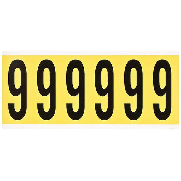 Brady NumberLabel,Vinyl,3-1/2inH,1-1/2inW 3450-9