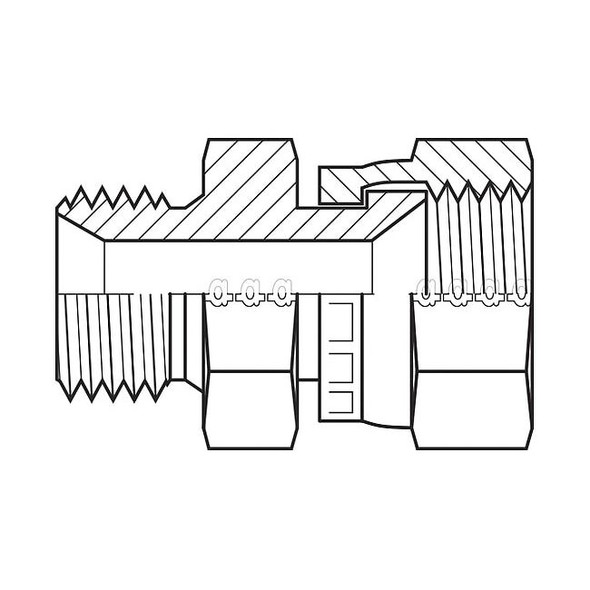 Adaptall Hose Adapter,1/2",BSPP,1/2",JIC 9021-1008