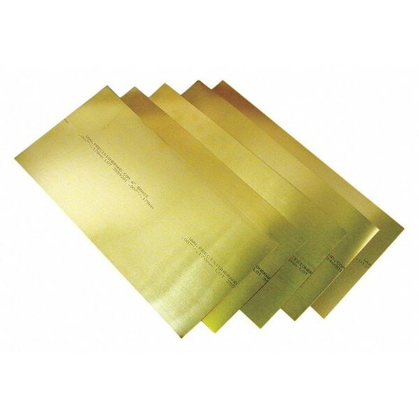 Precision Brand Shim Stock,Sheet,Brass,0.0040 In,6",PK10 17840