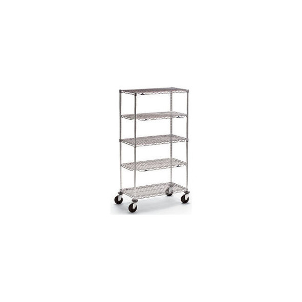 Metro qwikSLOT Wire Shelf Truck w/3 Shelves 800 lb. Capacity 36""L x 18""W x 68"