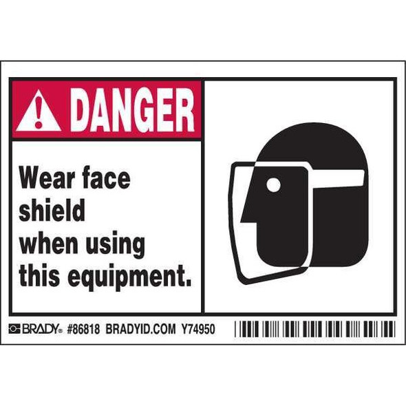 Brady Machine/Equipment Labl,3-1/2inHx5inW,PK5, 86818 86818