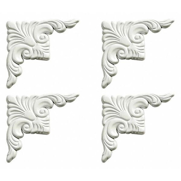 Mirredge Corner Plates, 3 1/2 in L, 3 1/2 in W, 1/4 in H, Dove White 88504