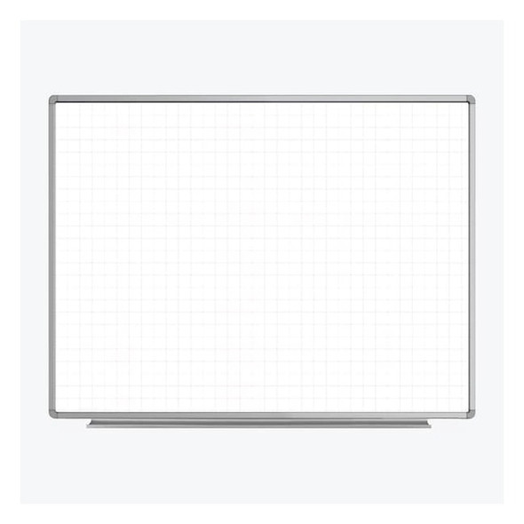 Luxor Wall-Mounted Magnetic Ghost Grid Whiteboard - 48 in  x 36 in WB4836LB