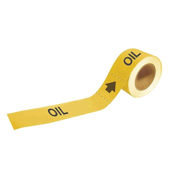 Brady Pipe Marker,Oil,1 in H,8 in W 20453
