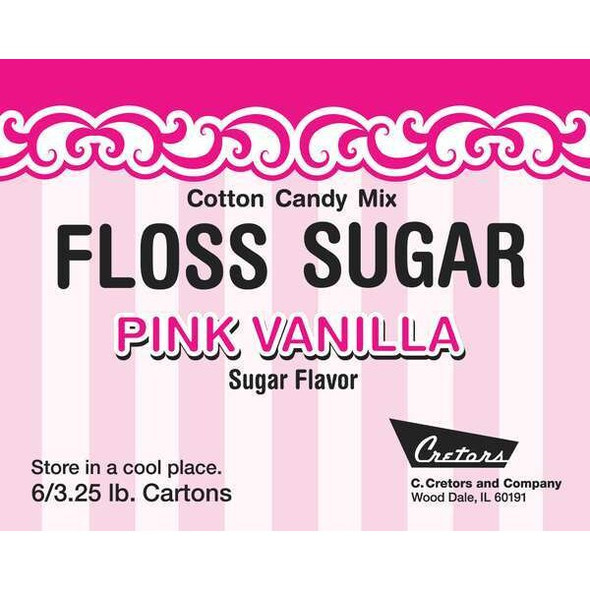 Cretors Cotton Candy Vanilla Mix,3-1/4 lb.,PK6 7409
