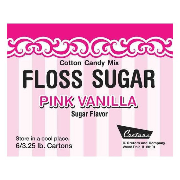 Cretors Cotton Candy Vanilla Mix,3-1/4 lb.,PK6 7409