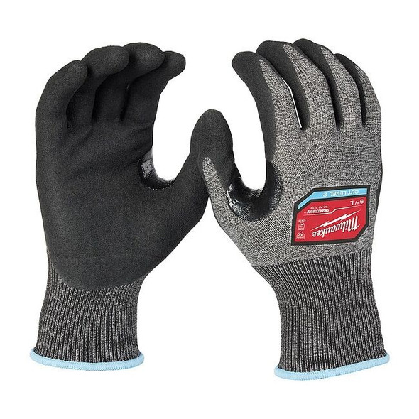 Cut-Resistant Dipped Gloves, Cut Level A2 ,Dipped ,Nitrile ,Rough ,Large 1 PR