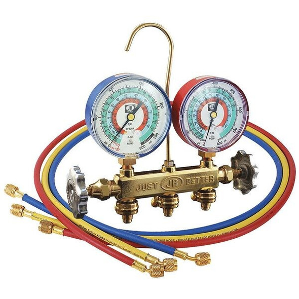 Jb Industries Mechanical Manifold Gauge Set,3 Valves 22733