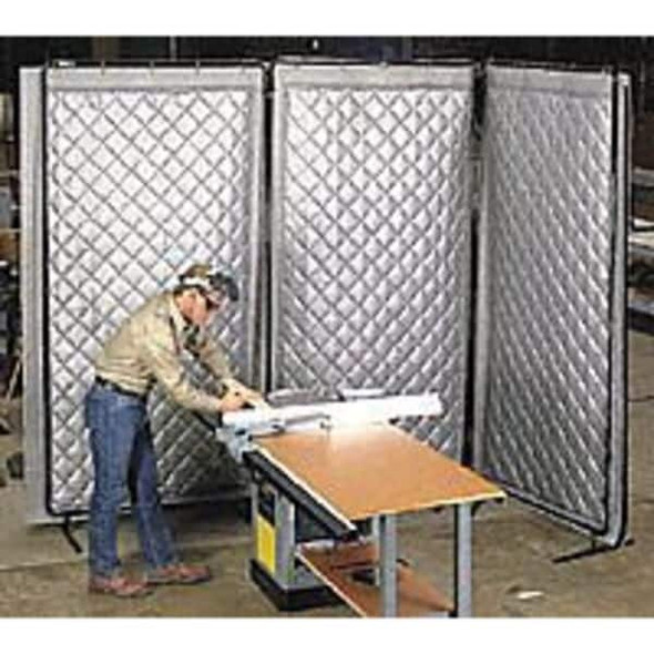 Acoustic Panel, 0.7 NRC, Aluminum-Vinyl Coated Fiberglass, 4 1/2 ft W, 8 ft L, 1 in Thick