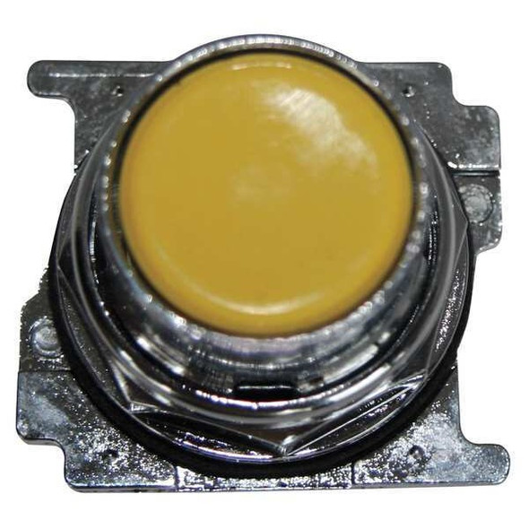 Eaton Flush Push Button,Yellow,Non-Illum,30mm 10250T104