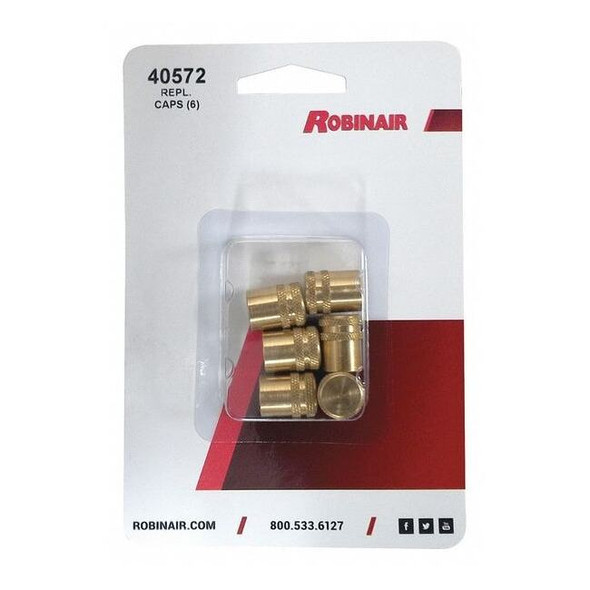 Robinair Brass Caps,1/4" O.D.,3-39/64" L,PK6 40572