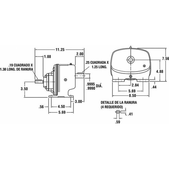 Dayton Speed Reducer, Indirect Drive, 12.5:1 4Z861