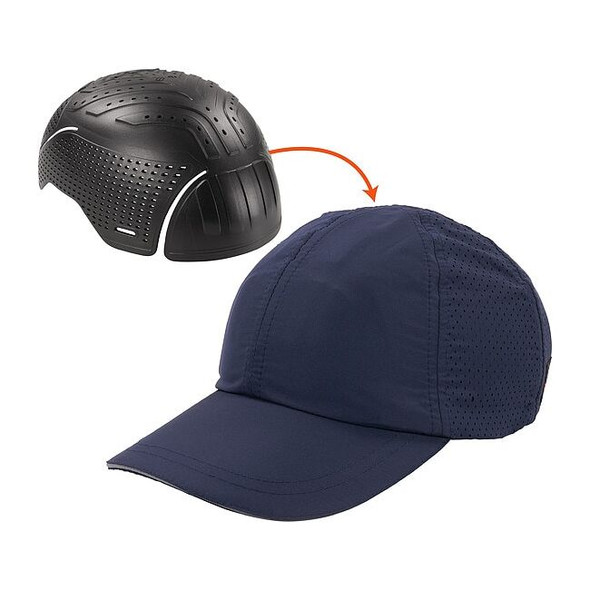 Bump Cap, Baseball, Polyethylene, None Suspension, Fits Hat Size 6 3/4 to 7 3/4