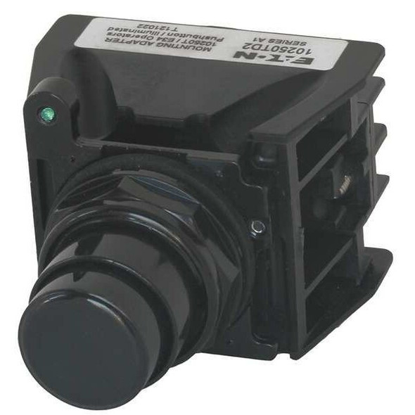 Eaton Hazardous Location Push Button, 30 mm, 1NO/1NC, Black E34EX708B