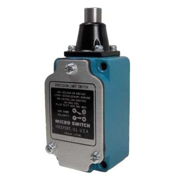 Limit Switch, Plunger, 1NC/1NO, 10A at 480V AC, Actuator Location: Top