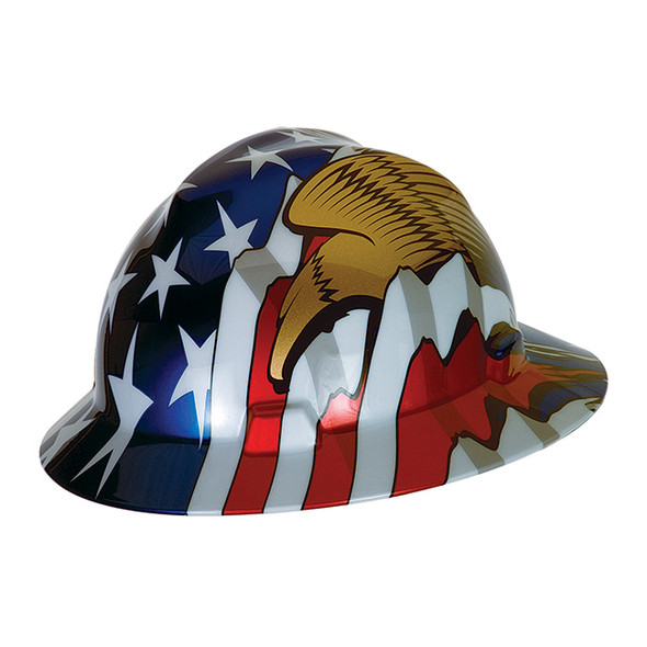MSA V-Gard® Freedom Series™  Hat, American Flag w/ 2 Eagles, 1/Each