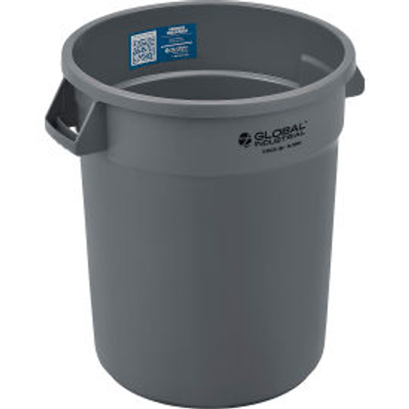 Global Industrial Plastic Trash Can - 20 Gallon Gray Global Industrial Plastic Trash Can - 20 Gallon Gray