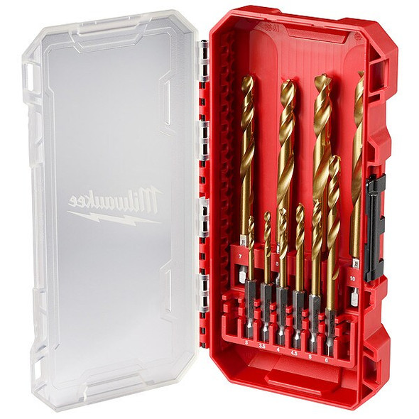 10 pc. SHOCKWAVE Impact Duty RED HELIX Titanium Metric Drill Bit Set